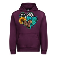 Mauve Wine turquoise sunflower hearts Urban Hoodie - Jasminsmagicworld