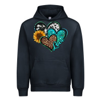 Navy turquoise sunflower hearts Urban Hoodie - Jasminsmagicworld
