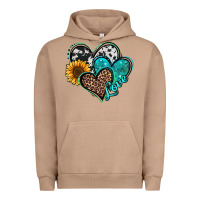 Pigment Burro turquoise sunflower hearts Urban Hoodie - Jasminsmagicworld
