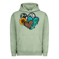 Pigment Oil Green turquoise sunflower hearts Urban Hoodie - Jasminsmagicworld