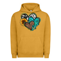 Pigment Peanut Butter turquoise sunflower hearts Urban Hoodie - Jasminsmagicworld