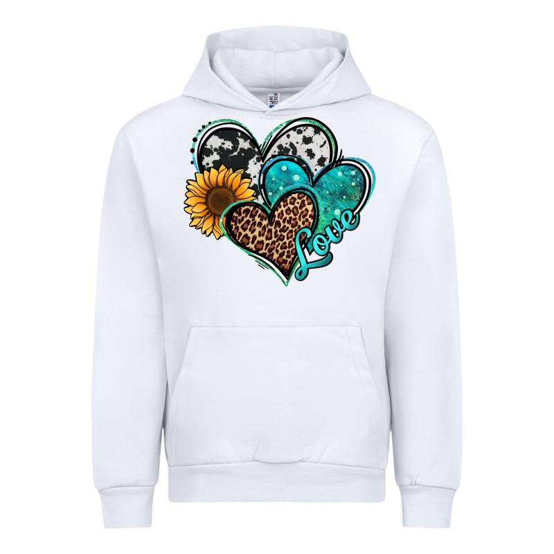 Turquoise Sunflower Hearts Urban Hoodie by Jasminsmagicworld | Teevron