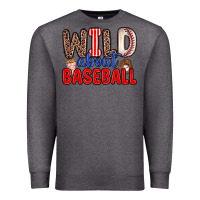 Charcoal Heather wild about baseball Premium Sweatshirt - Zillion Design Studio