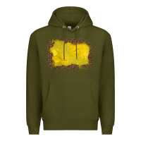 Army Green gemstone yellow leopard background Premium Hoodie - JahusDesignShop