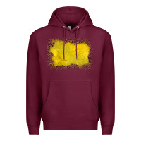 Burgundy gemstone yellow leopard background Premium Hoodie - JahusDesignShop