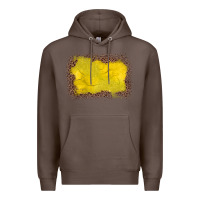 Coffee gemstone yellow leopard background Premium Hoodie - JahusDesignShop