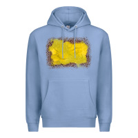 Colony Blue gemstone yellow leopard background Premium Hoodie - JahusDesignShop