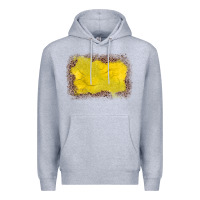 Heather Grey gemstone yellow leopard background Premium Hoodie - JahusDesignShop