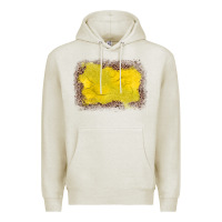 Oatmeal Heather gemstone yellow leopard background Premium Hoodie - JahusDesignShop