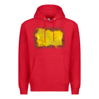 Red gemstone yellow leopard background Premium Hoodie - JahusDesignShop