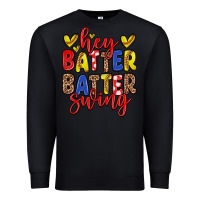 Black hey batter batter swing softball Premium Sweatshirt - Zillion Design Studio