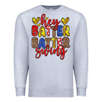 Heather Grey hey batter batter swing softball Premium Sweatshirt - Zillion Design Studio