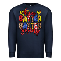 Navy hey batter batter swing softball Premium Sweatshirt - Zillion Design Studio