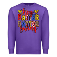 Purple hey batter batter swing softball Premium Sweatshirt - Zillion Design Studio