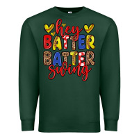 Sports Green hey batter batter swing softball Premium Sweatshirt - Zillion Design Studio