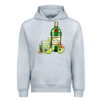 Heather Grey gin tonic bottle and cocktail Urban Hoodie - AdoDesignShop