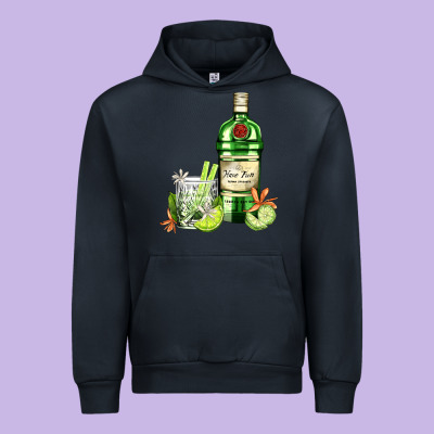 Gin Tonic Bottle And Cocktail Urban Hoodie Designed By Adodesignshop