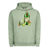 Pigment Oil Green gin tonic bottle and cocktail Urban Hoodie - AdoDesignShop