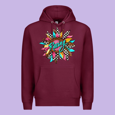 Racing Sunflower Front Premium Hoodie Designed By Adodesignshop