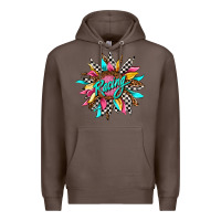 Coffee racing sunflower front Premium Hoodie - AdoDesignShop