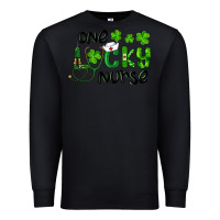 Black st. patrick's day one lucky nurse Premium Sweatshirt - RanaPortraitStore