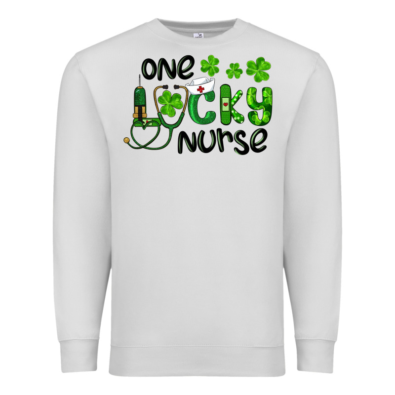 St. Patrick's Day One Lucky Nurse Premium Sweatshirt by RanaPortraitStore | Teevron