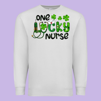 St. Patrick's Day One Lucky Nurse Premium Sweatshirt Designed By Ranaportraitstore