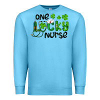 Ocean Blue st. patrick's day one lucky nurse Premium Sweatshirt - RanaPortraitStore