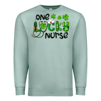 Seafoam st. patrick's day one lucky nurse Premium Sweatshirt - RanaPortraitStore