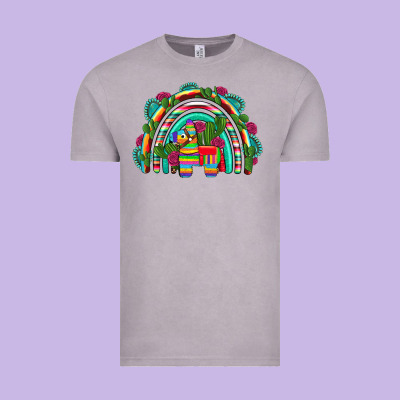 Mexican Pinata Rainbow Vintage Tee Designed By Artiststas