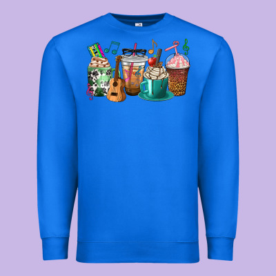 Music Teacher Coffee Cups Premium Sweatshirt Designed By Texasbilliewilder