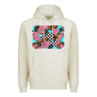 Oatmeal Heather race day background Premium Hoodie - AdoDesignShop