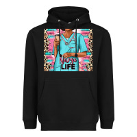 Black nurse life afro woman Heavyweight Hoodie - RanaPortraitStore