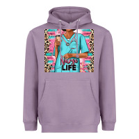 Lavender nurse life afro woman Heavyweight Hoodie - RanaPortraitStore