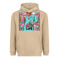 Mushroom nurse life afro woman Heavyweight Hoodie - RanaPortraitStore