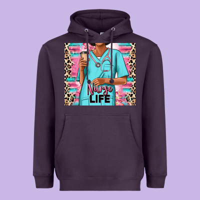 Heavyweight Hoodie nurse life afro woman