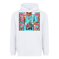 White nurse life afro woman Heavyweight Hoodie - RanaPortraitStore
