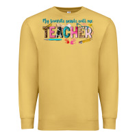 Antique Gold my favorite people call me teacher Premium Sweatshirt - texasbilliewilder