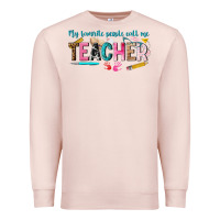 Pale Pink my favorite people call me teacher Premium Sweatshirt - texasbilliewilder