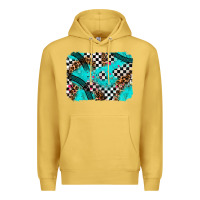 Antique Gold race day turquoise background Premium Hoodie - AdoDesignShop