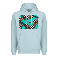 Blue Mist race day turquoise background Premium Hoodie - AdoDesignShop
