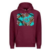 Burgundy race day turquoise background Premium Hoodie - AdoDesignShop