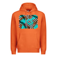 Carrot race day turquoise background Premium Hoodie - AdoDesignShop