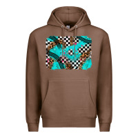 Chestnut race day turquoise background Premium Hoodie - AdoDesignShop