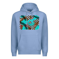 Colony Blue race day turquoise background Premium Hoodie - AdoDesignShop