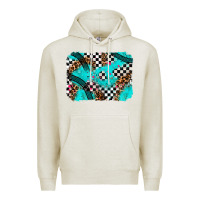 Oatmeal Heather race day turquoise background Premium Hoodie - AdoDesignShop