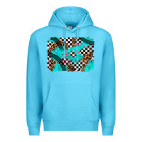 Ocean Blue race day turquoise background Premium Hoodie - AdoDesignShop