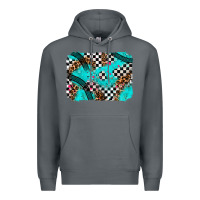 Rock race day turquoise background Premium Hoodie - AdoDesignShop