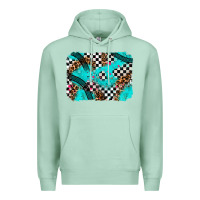 Seafoam race day turquoise background Premium Hoodie - AdoDesignShop