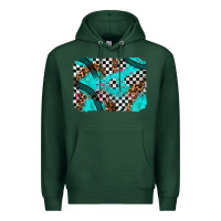 Sports Green race day turquoise background Premium Hoodie - AdoDesignShop